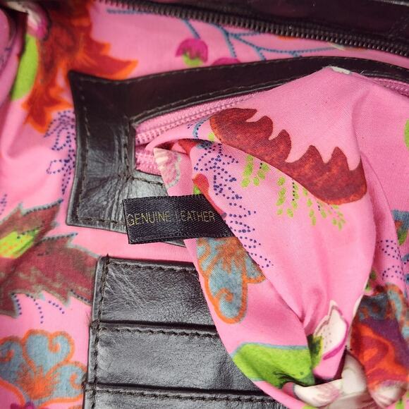 Latico Hobo Bag Dark Brown Leather Fold Over Flap Silhouette Braided Handle Chic - Picture 8 of 10